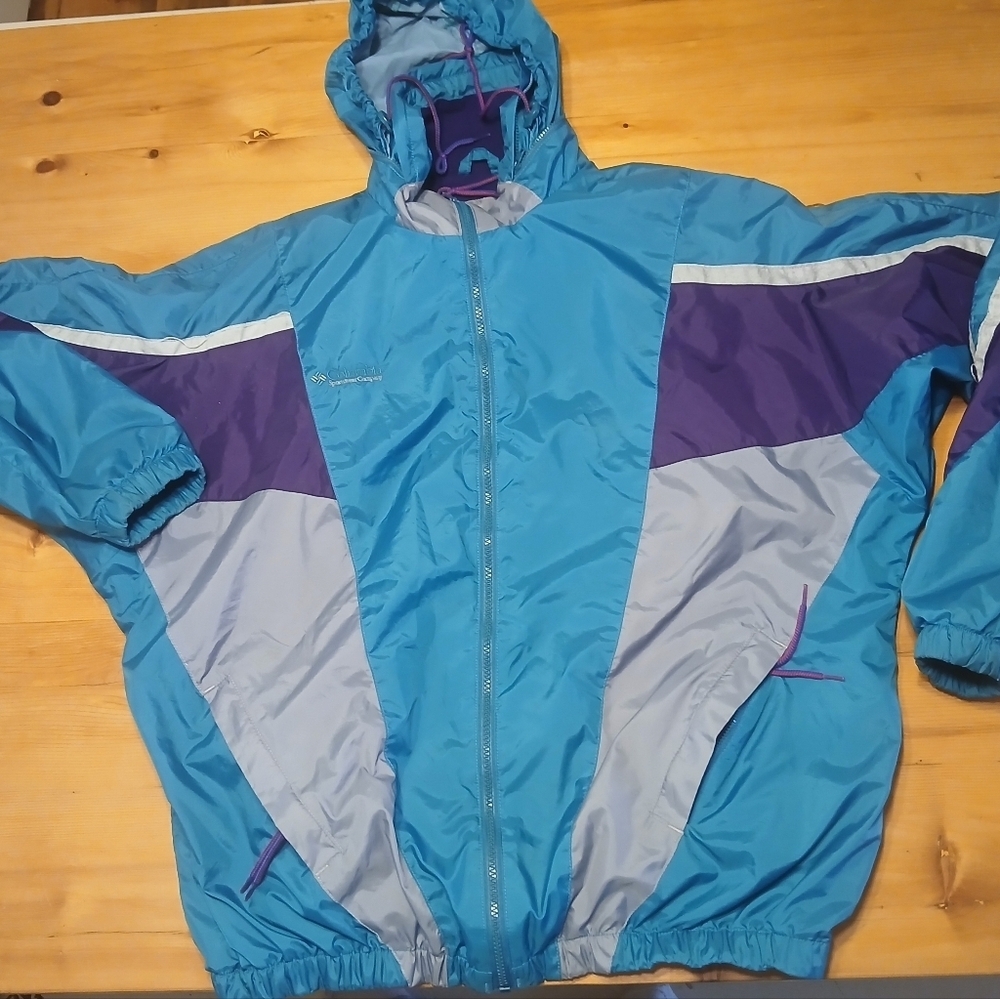 Columbia Blue and Purple Windbreaker Jacket